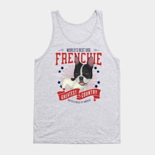 Black & White French Bulldog USA Tank Top